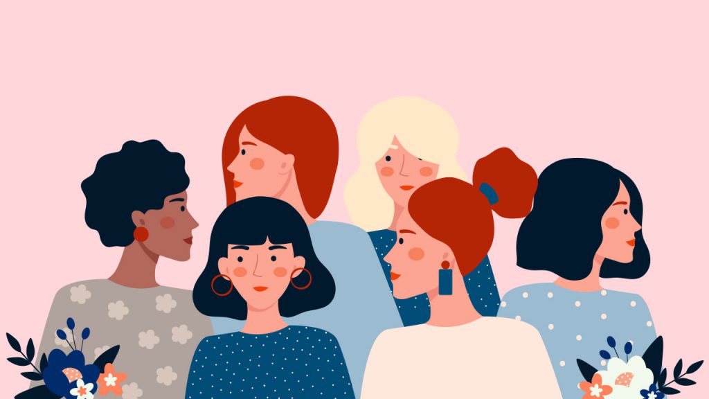 sağa sola bakan kadınlar