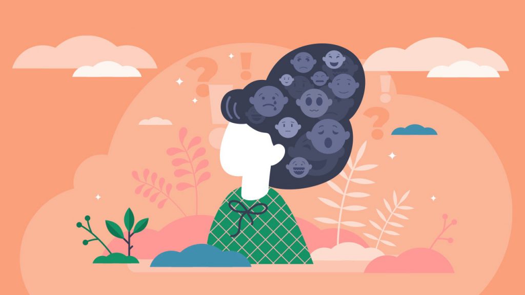 kocaman bir topuzu olan kadın illüstrasyonu